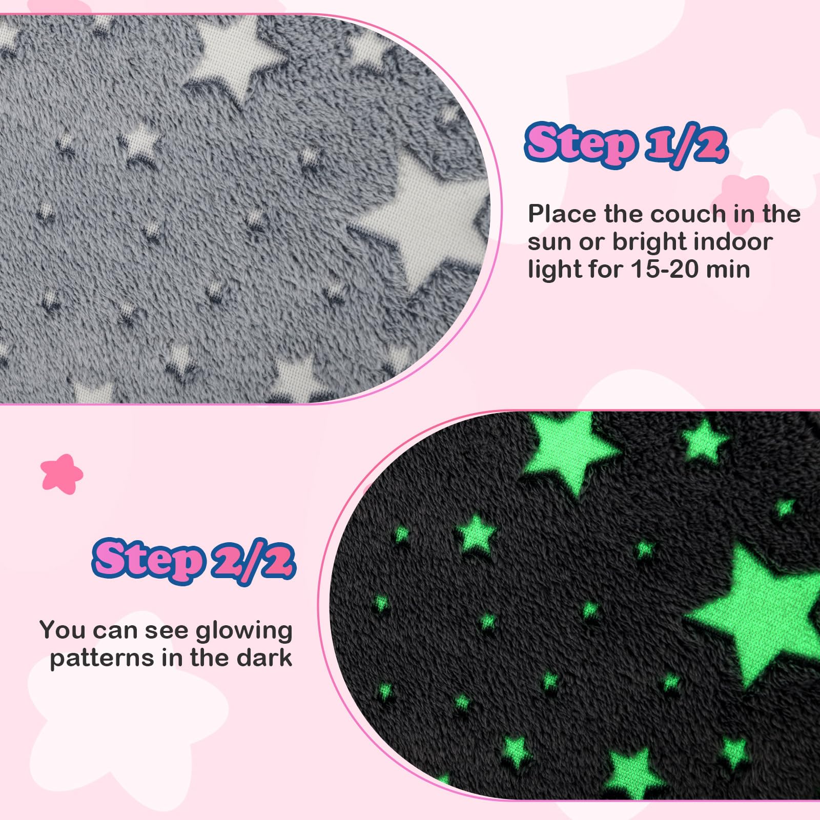 INFANS Kids Sofa with Glow in The Dark, Toddler Armchair Couch, Upholstered Comfy Foam Children Chair for Kindergarten Playroom