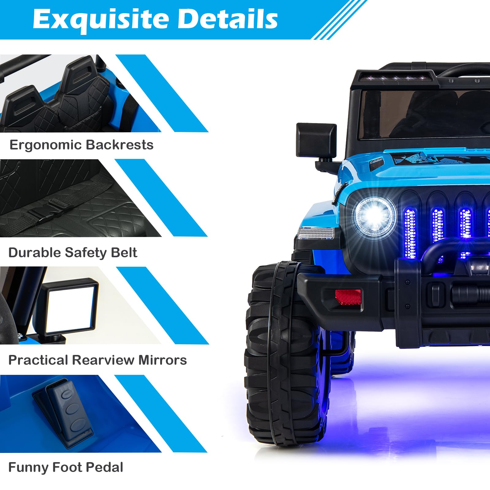 INFANS Kids Ride on Car Truck with 2.4G Remote Control, 12V Battery Powered Electric Cars for Kids