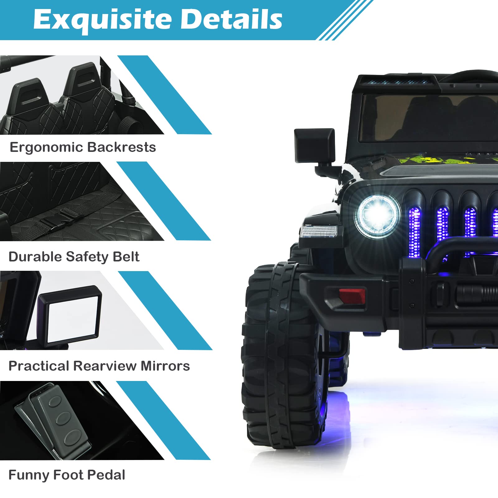 INFANS Kids Ride on Car Truck with 2.4G Remote Control, 12V Battery Powered Electric Cars for Kids