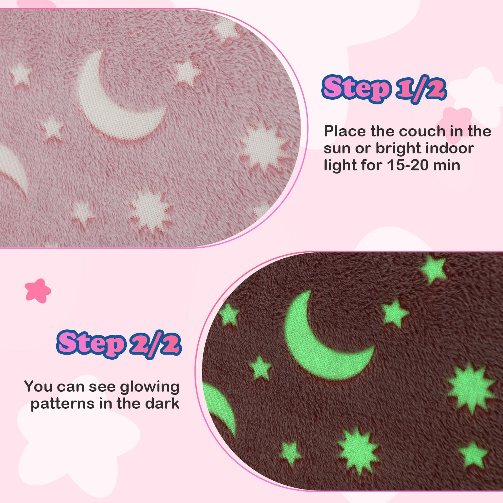 INFANS Kids Sofa with Glow in The Dark, Toddler Armchair Couch, Upholstered Comfy Foam Children Chair for Kindergarten Playroom