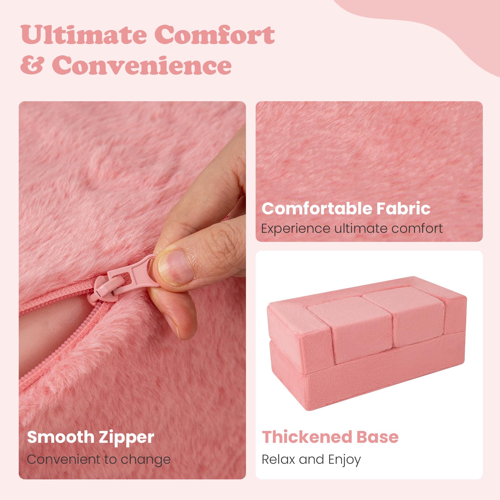 INFANS Modular Kids Play Couch, Toddler Sectional Fort Building Sofa for Playroom, Bedroom, Convertible Soft Foam Furniture
