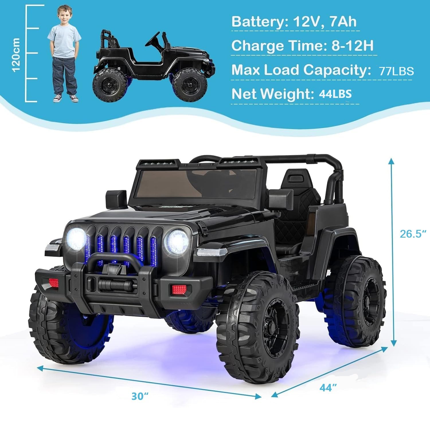 INFANS Kids Ride on Car Truck with 2.4G Remote Control, 12V Battery Powered Electric Cars for Kids