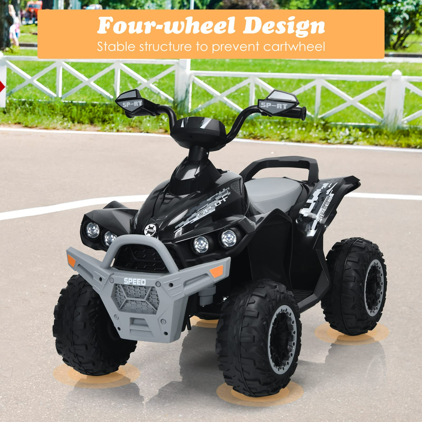INFANS Ride On ATV, 12V 4 Wheeler Battery Powered Toy Car for Toddlers INFANS