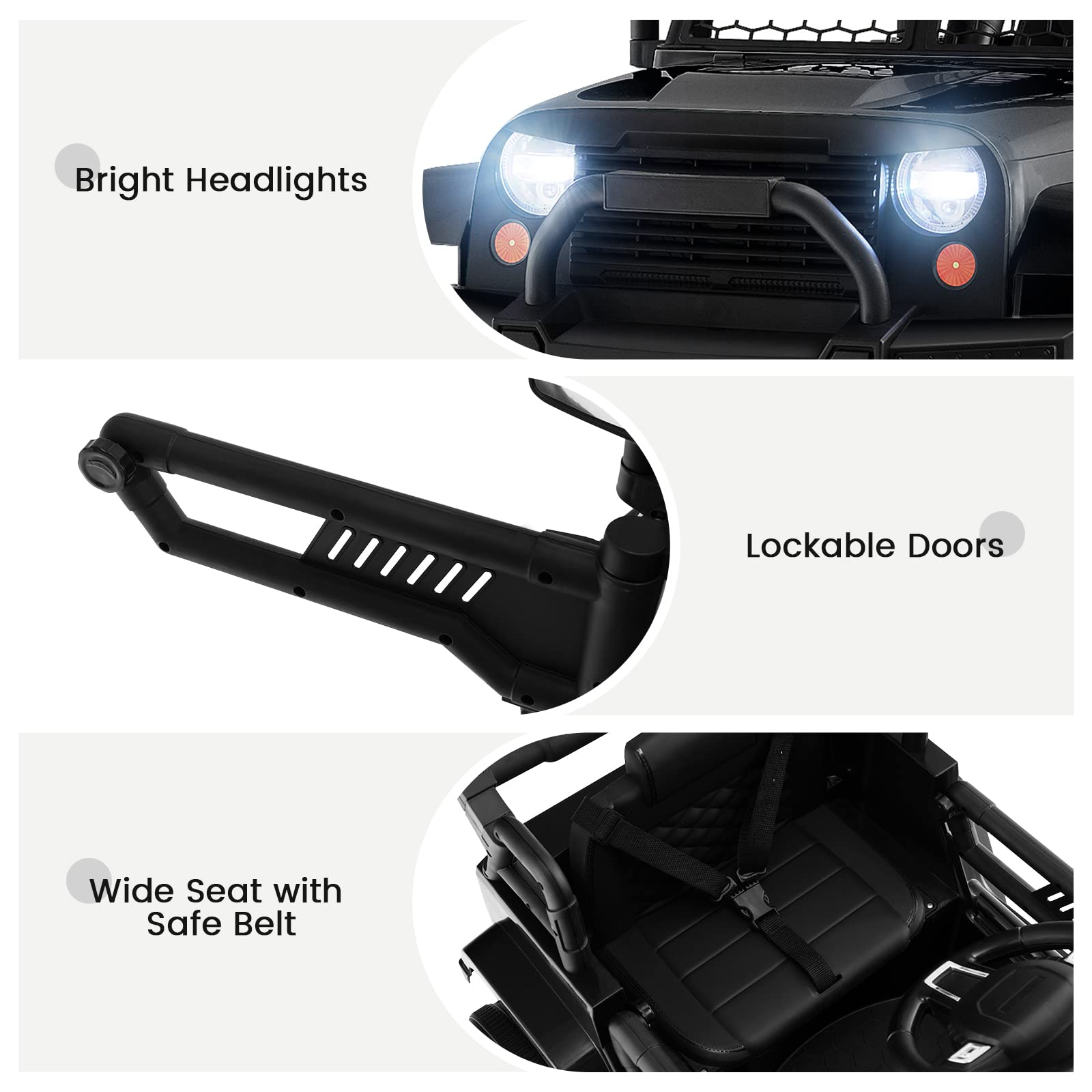 12V Electric Vehicle Car with Remote Control, Toddlers Battery Powered Toy with 2 Speeds, Spring Suspension INFANS