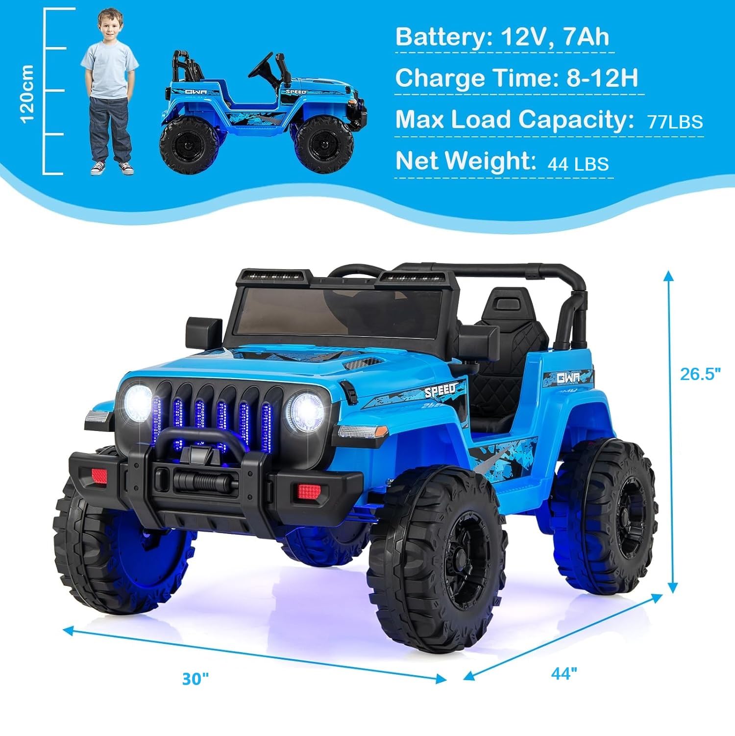 INFANS Kids Ride on Car Truck with 2.4G Remote Control, 12V Battery Powered Electric Cars for Kids