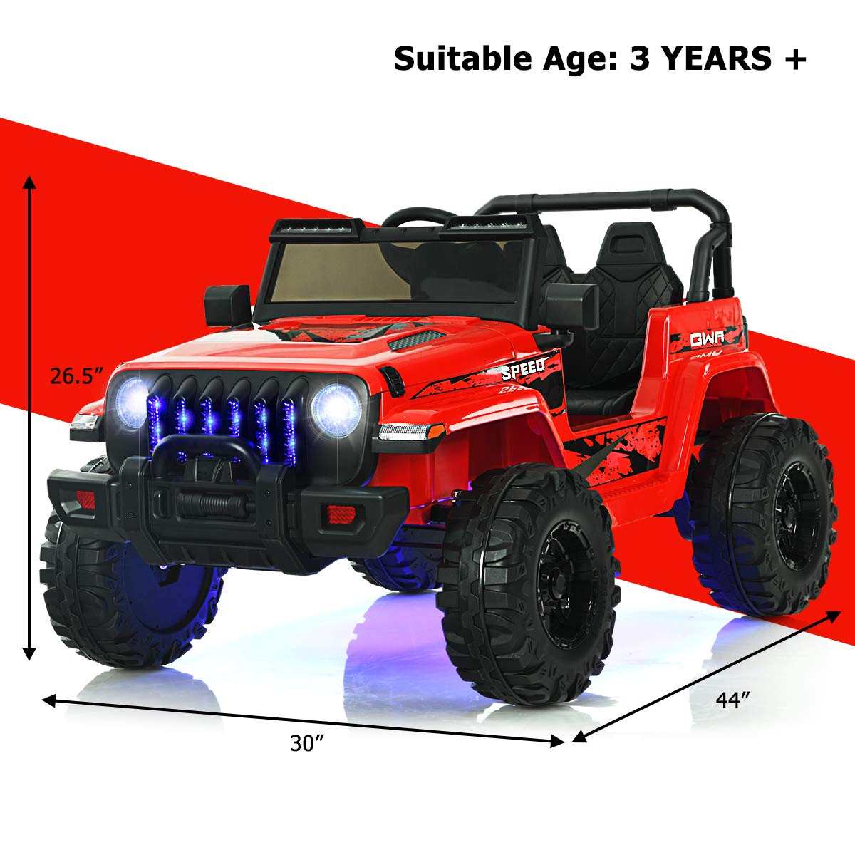 INFANS Kids Ride on Car Truck with 2.4G Remote Control, 12V Battery Powered Electric Cars for Kids
