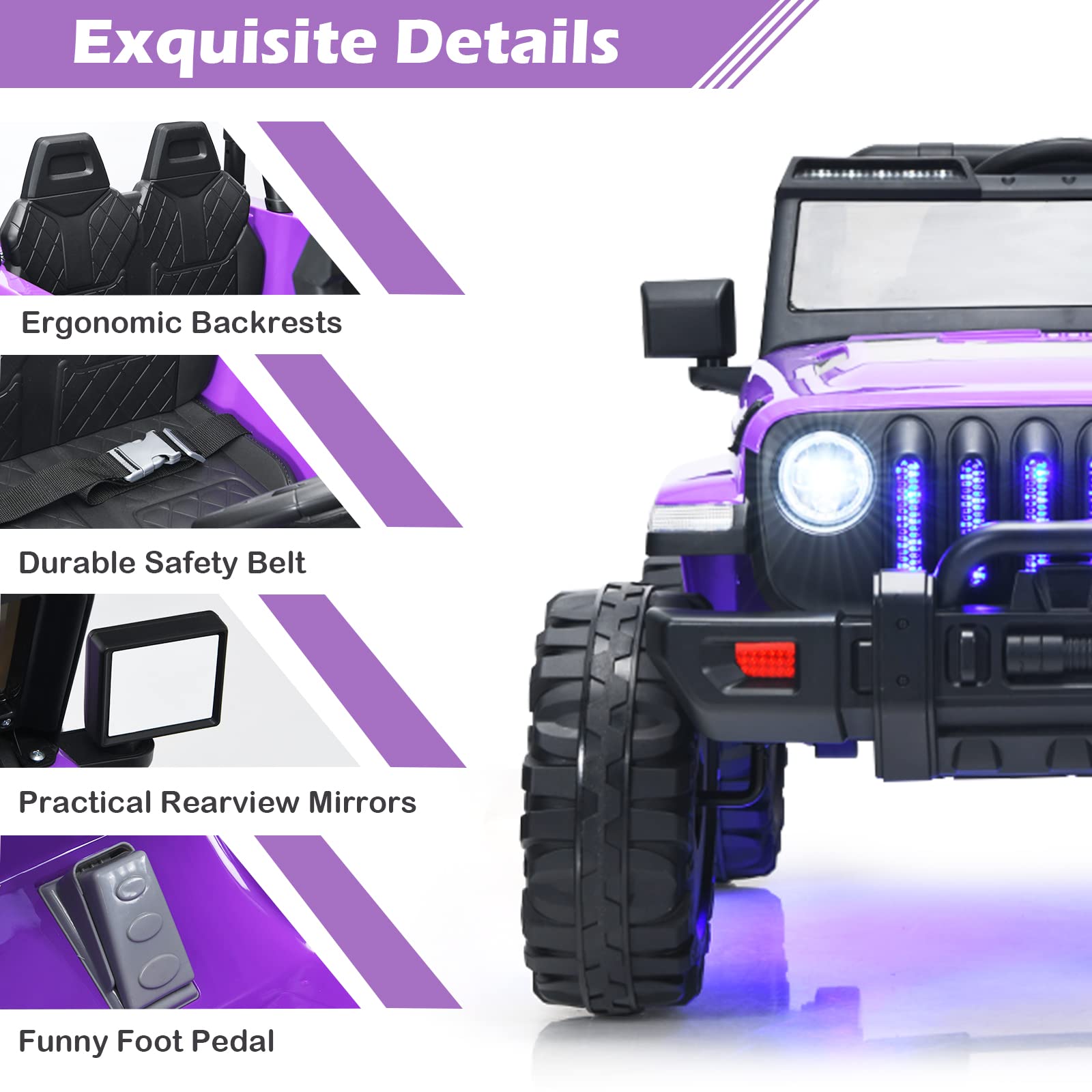 INFANS Kids Ride on Car Truck with 2.4G Remote Control, 12V Battery Powered Electric Cars for Kids