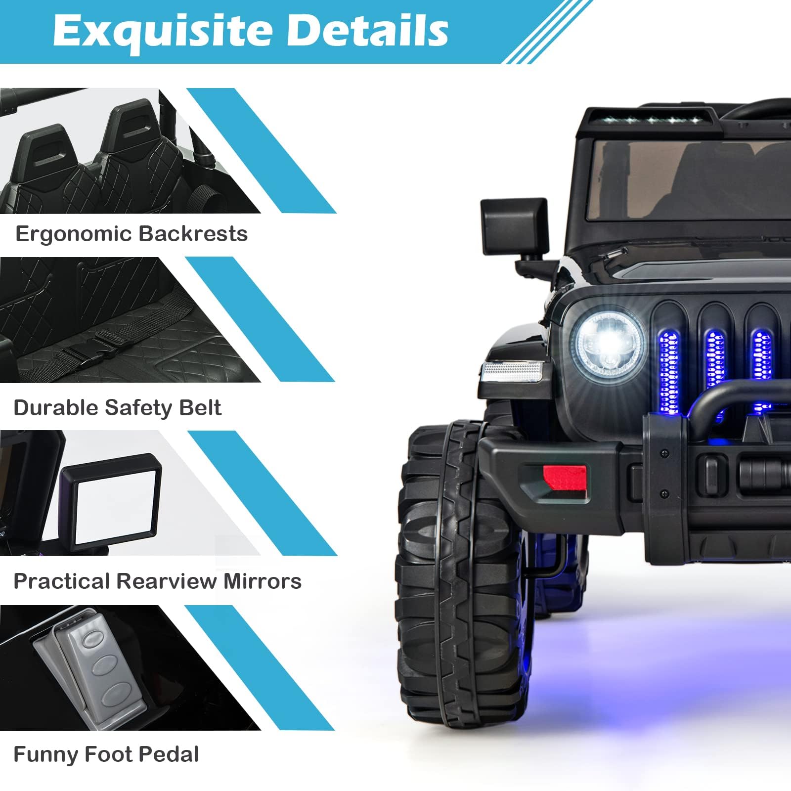 INFANS Kids Ride on Car Truck with 2.4G Remote Control, 12V Battery Powered Electric Cars for Kids