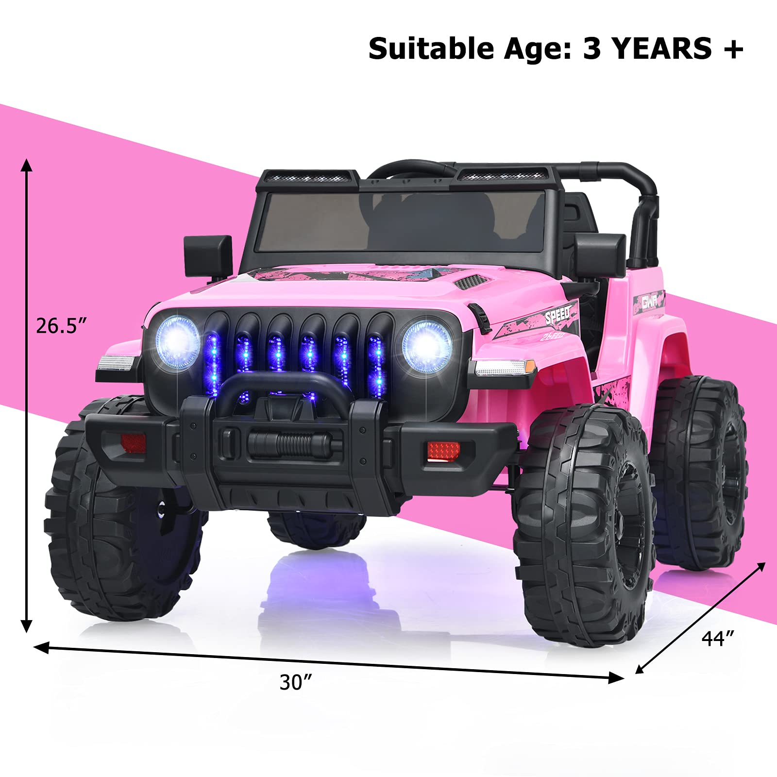 INFANS Kids Ride on Car Truck with 2.4G Remote Control, 12V Battery Powered Electric Cars for Kids