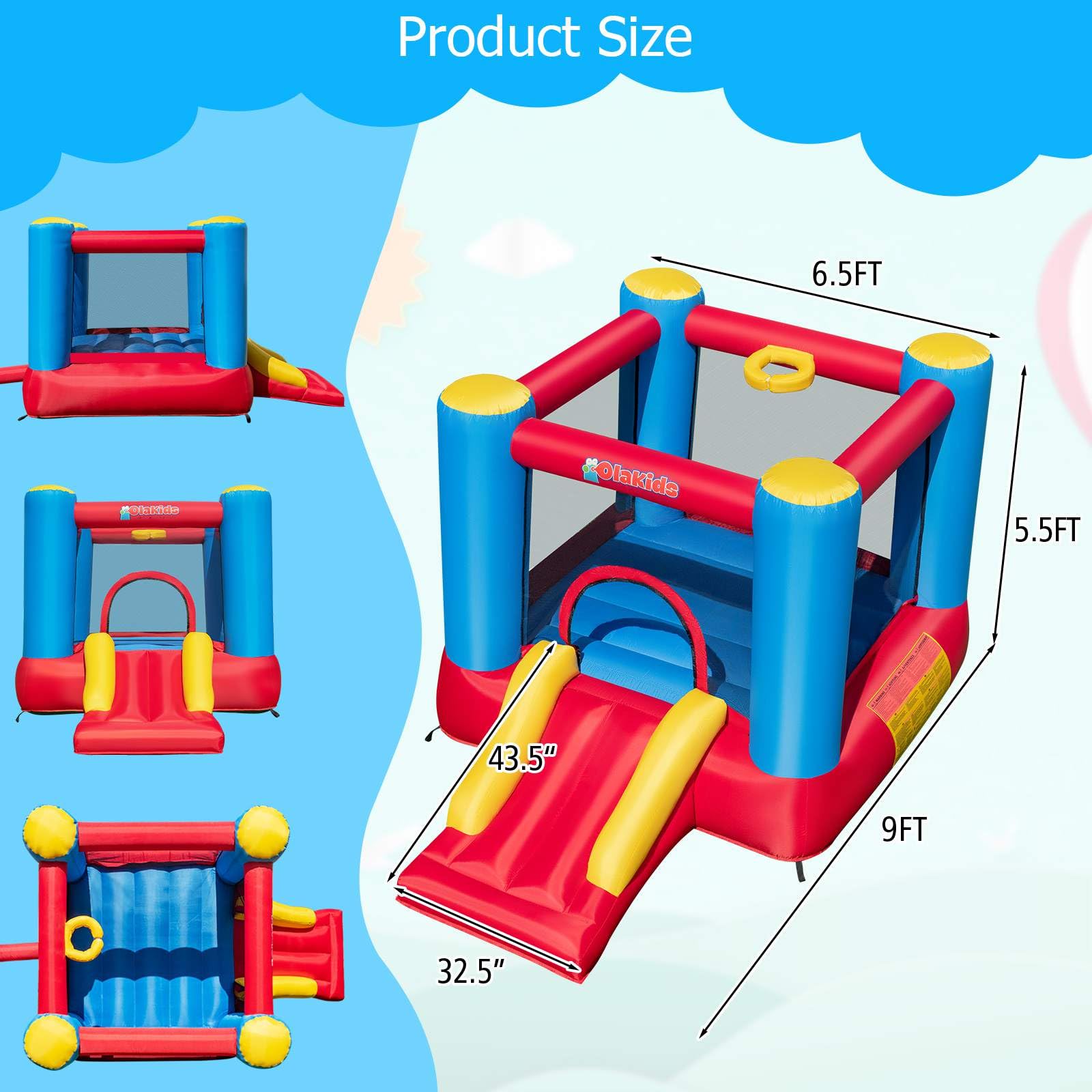 INFANS Inflatable Bounce House, 3 in 1 Kids Jumping Castle, Indoor Outdoor Inflatable Obstacle Course (with 480W Blower)