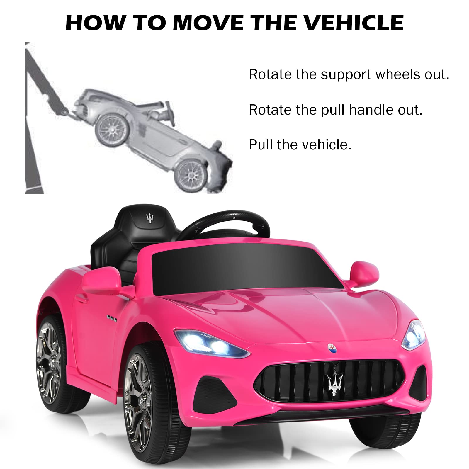 Pink Licensed Maserati Electric Vehicle with Remote Control