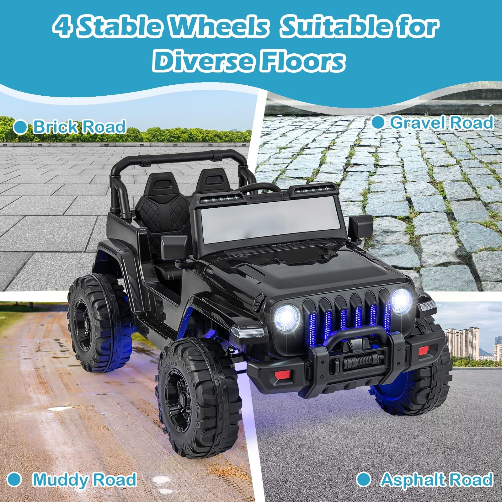 INFANS Kids Ride on Car Truck with 2.4G Remote Control, 12V Battery Powered Electric Cars for Kids