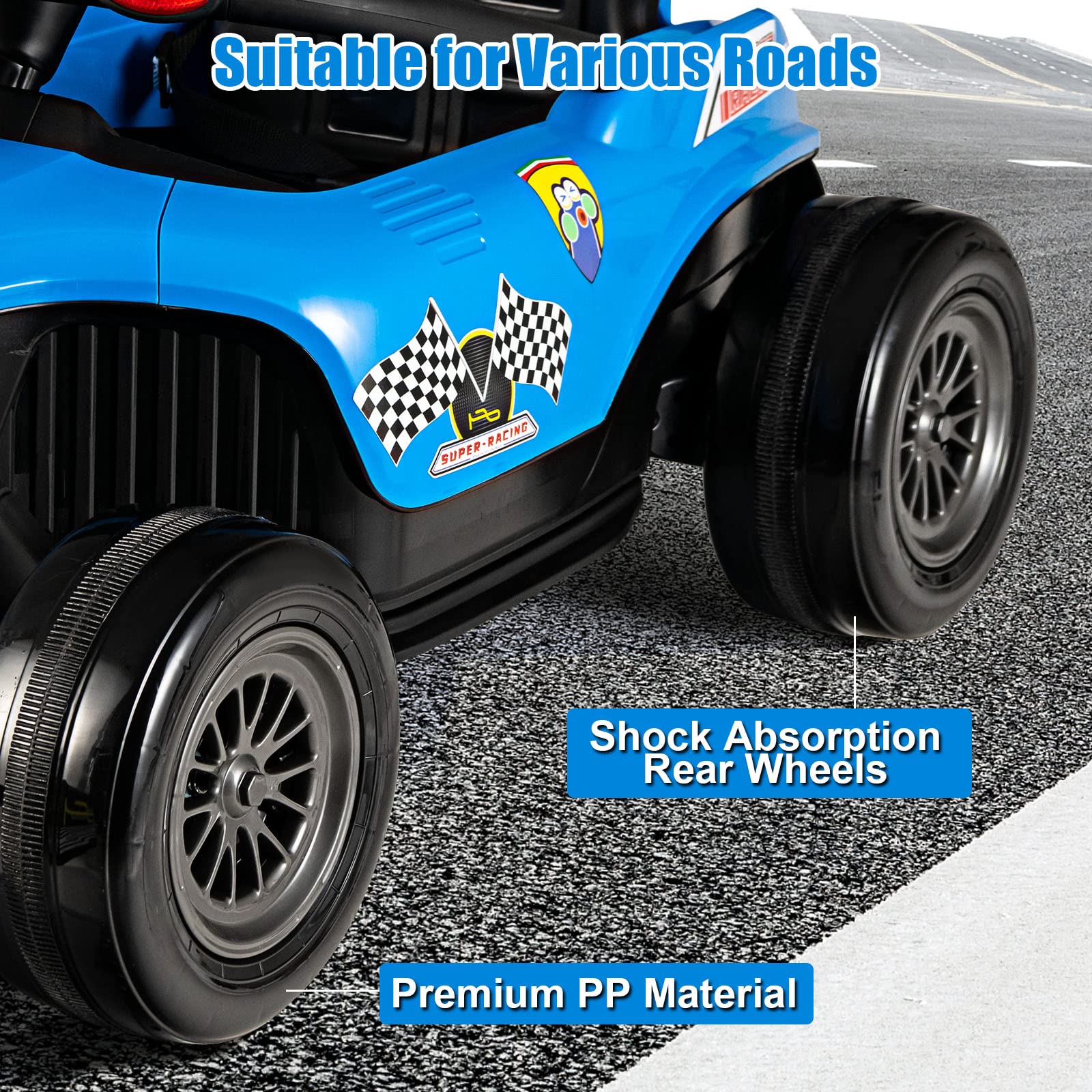 Infans ids Ride On Car, 12V F1 Racing Electric Vehicle for Toddlers with Control Remote, Battery Powered Motorized Toy with Music INFANS