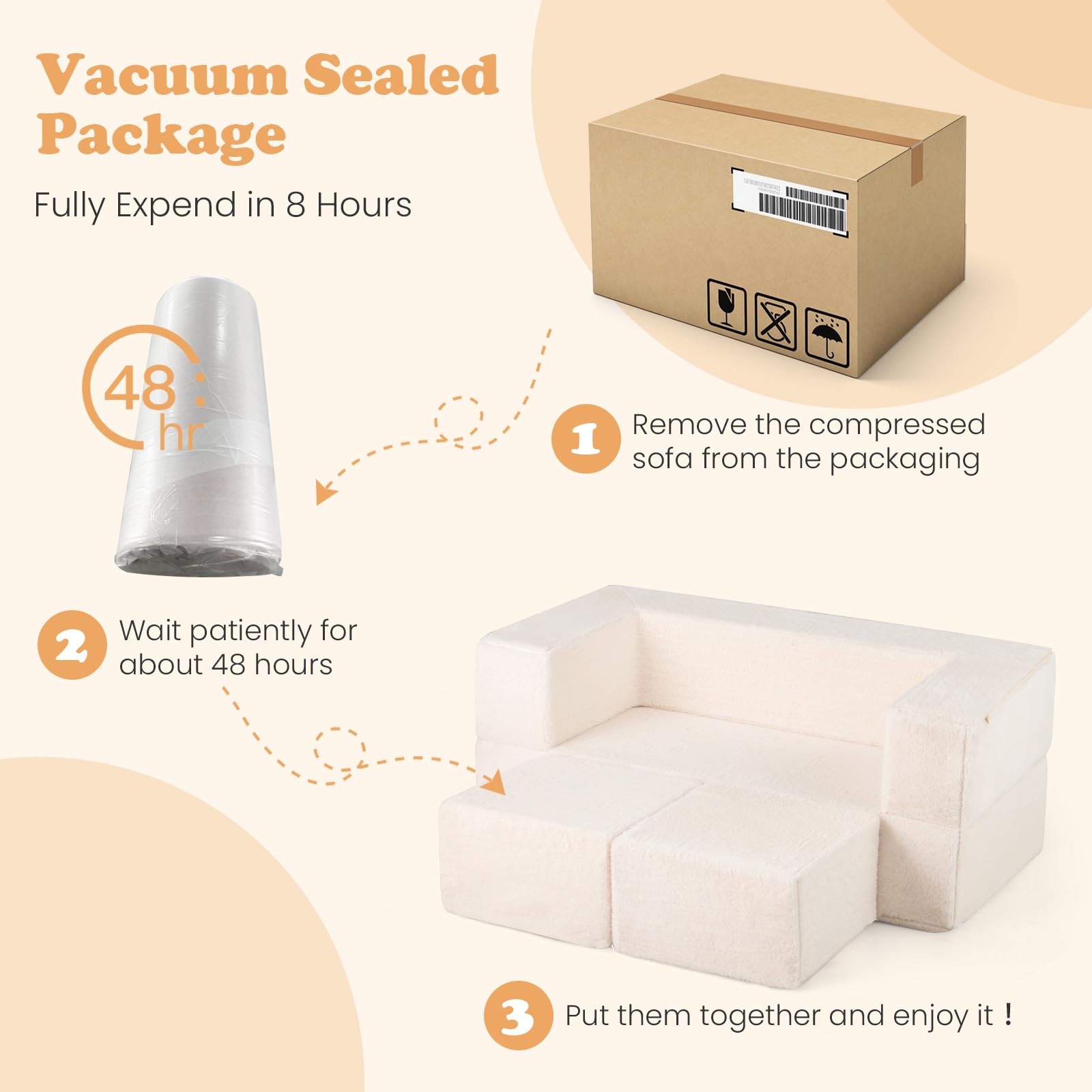 INFANS Modular Kids Play Couch, Toddler Sectional Fort Building Sofa for Playroom, Bedroom, Convertible Soft Foam Furniture