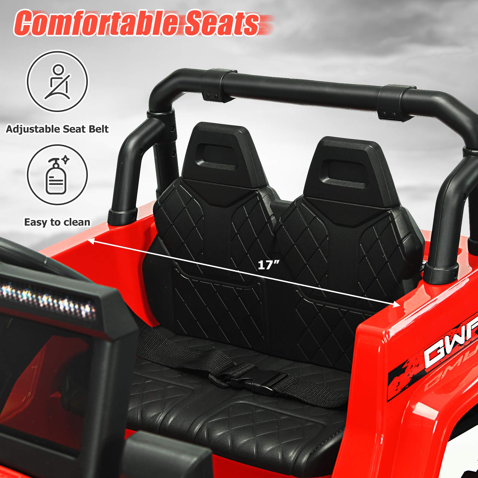 INFANS Kids Ride on Car Truck with 2.4G Remote Control, 12V Battery Powered Electric Cars for Kids