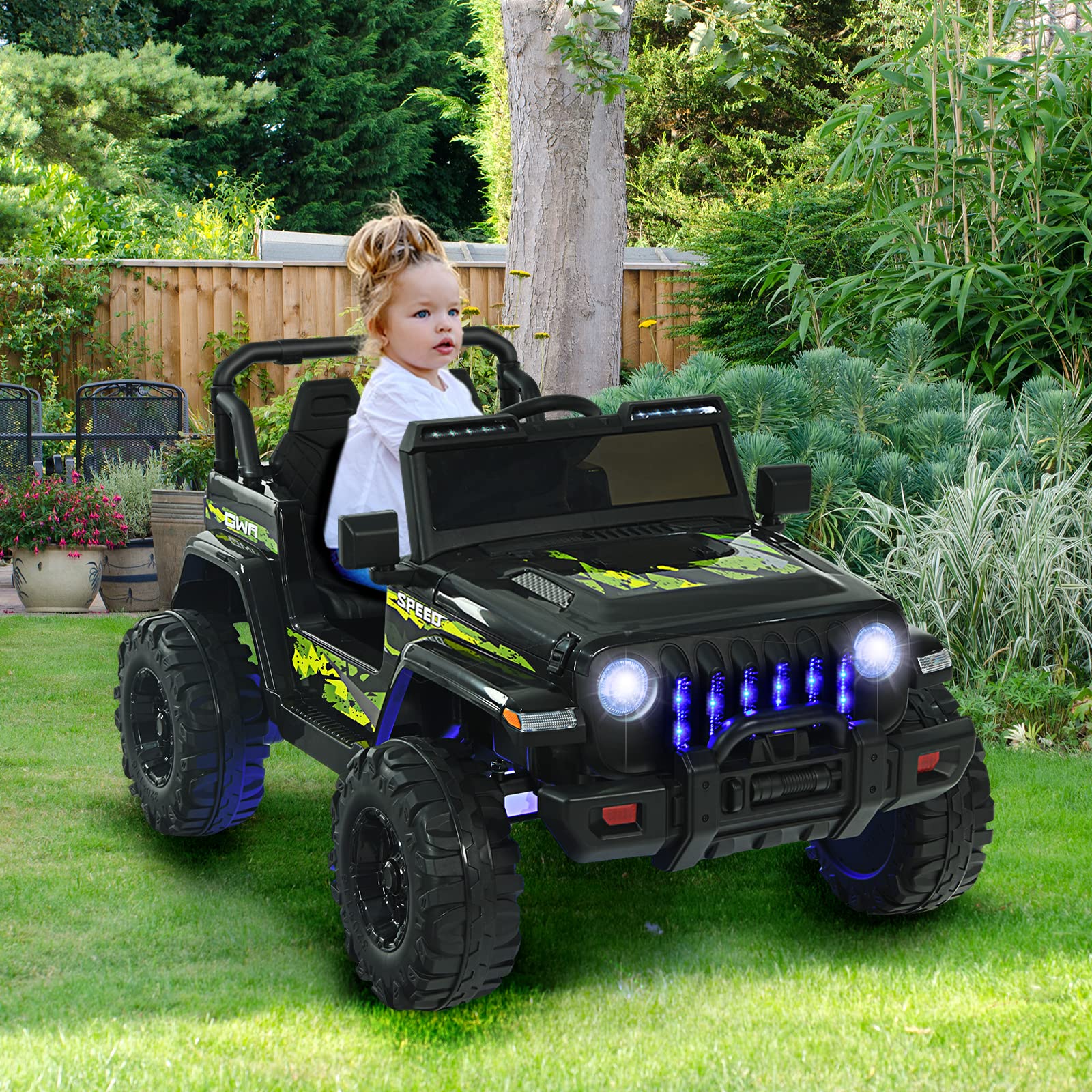 INFANS Kids Ride on Car Truck with 2.4G Remote Control, 12V Battery Powered Electric Cars for Kids
