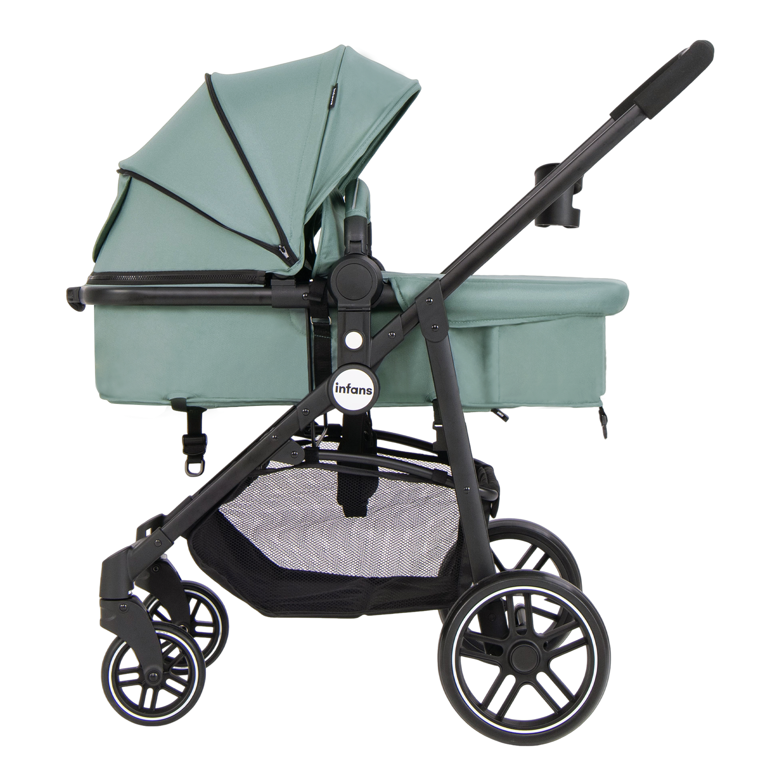 INFANS 2 in 1 Baby Stroller, High Landscape Infant Stroller, Foldable Pushchair