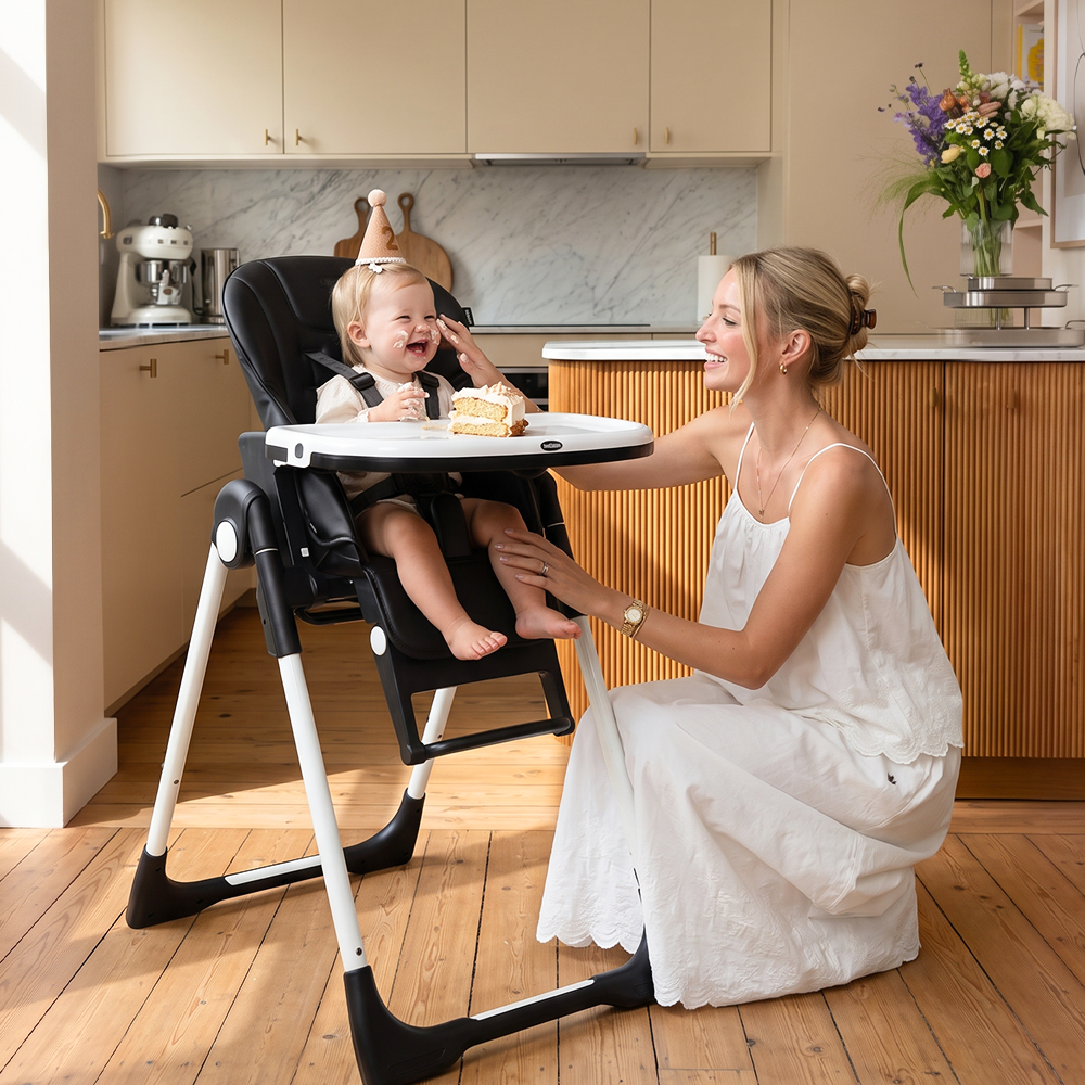 INFANS 4 in 1 High Chair–Booster Seat, Convertible Highchair, Installation-Free,Simple Fold for Baby, Infant& Toddler