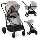 INFANS 2 in 1 Baby Stroller, Convertible Stroller with Reversible Seat Adjustable Backrest Canopy One Hand Fold