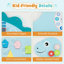 INFANS Pink Castle Sensory Wall, 11 in 1 Wooden Montessori Busy Board Panel, Toddler Wall Mounted Activity Center, Educational Toys Learning Gift for Boys Girls