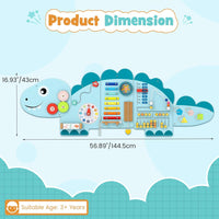 INFANS Pink Castle Sensory Wall, 11 in 1 Wooden Montessori Busy Board Panel, Toddler Wall Mounted Activity Center, Educational Toys Learning Gift for Boys Girls