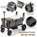INFANS Wagon Stroller for 2 Kids, Collapsible Adjustable Push Pull Handle Bar, 2 Seater Stroller Wagon