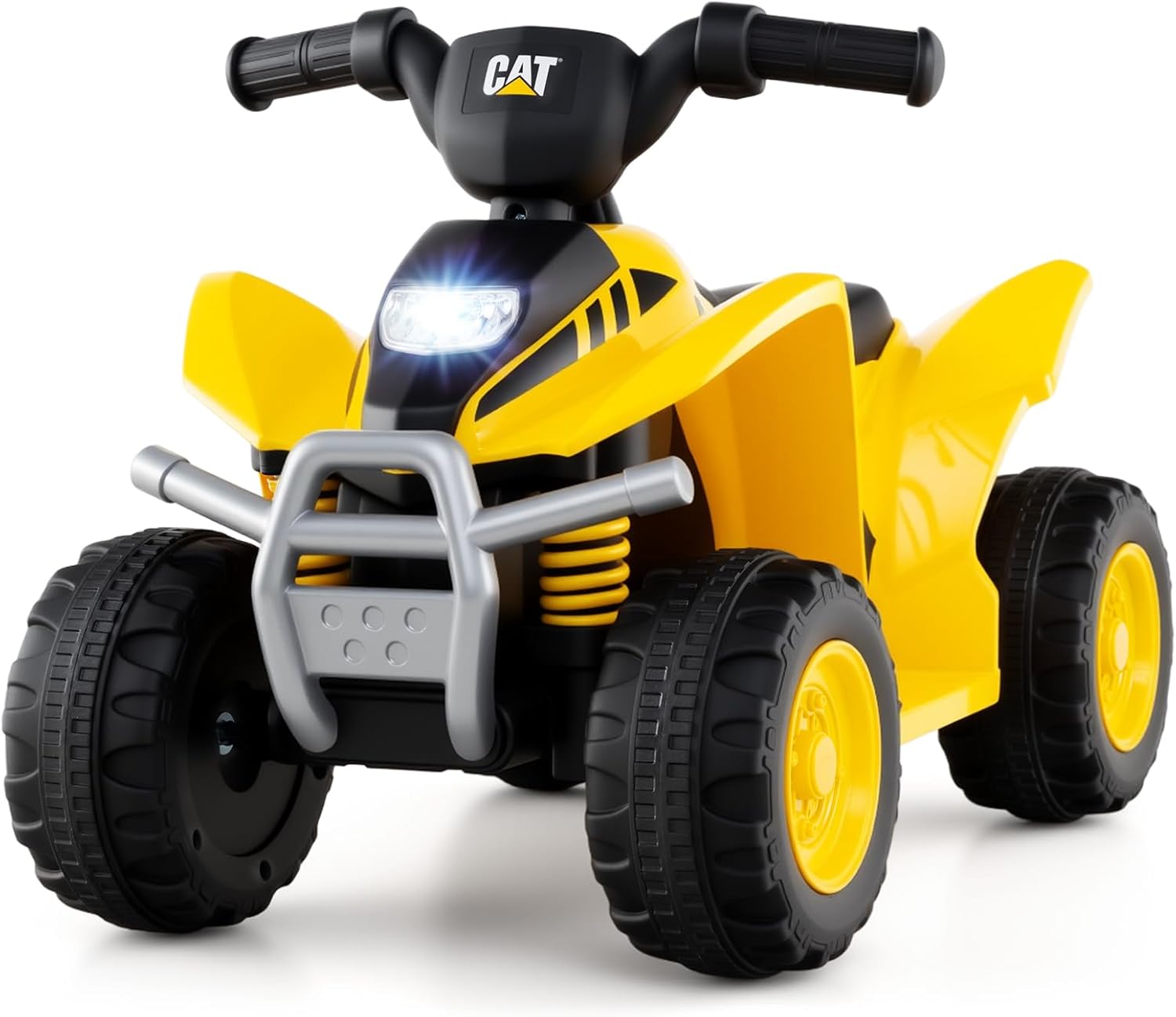 INFANS Licensed Caterpillar Kids ATV 6V 4 Wheeler Battery Powered Motorized Quad with LED Headlight Horn, Toddlers Electric Vehicle Toy Car for Boys Girls Ages 1.5-3