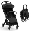 INFANS Ultra-Compact Fold Airplane Ready Travel Stroller, One-Hand Gravity Fold Near Flat Recline Seat
