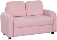INFANS Kids Sofa, 2 Seat Soft Thick Upholstered Couch with Plush Fabric Solid Wooden Frame, Armrest Chair Lounge for Playroom Kids Boys Girls