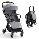 INFANS Ultra-Compact Fold Airplane Ready Travel Stroller, One-Hand Gravity Fold Near Flat Recline Seat