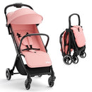 INFANS Ultra-Compact Fold Airplane Ready Travel Stroller, One-Hand Gravity Fold Near Flat Recline Seat