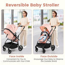 INFANS 2 in 1 Baby Stroller, Convertible Stroller with Reversible Seat Adjustable Backrest Canopy One Hand Fold