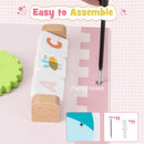 INFANS Pink Castle Sensory Wall, 11 in 1 Wooden Montessori Busy Board Panel, Toddler Wall Mounted Activity Center, Educational Toys Learning Gift for Boys Girls