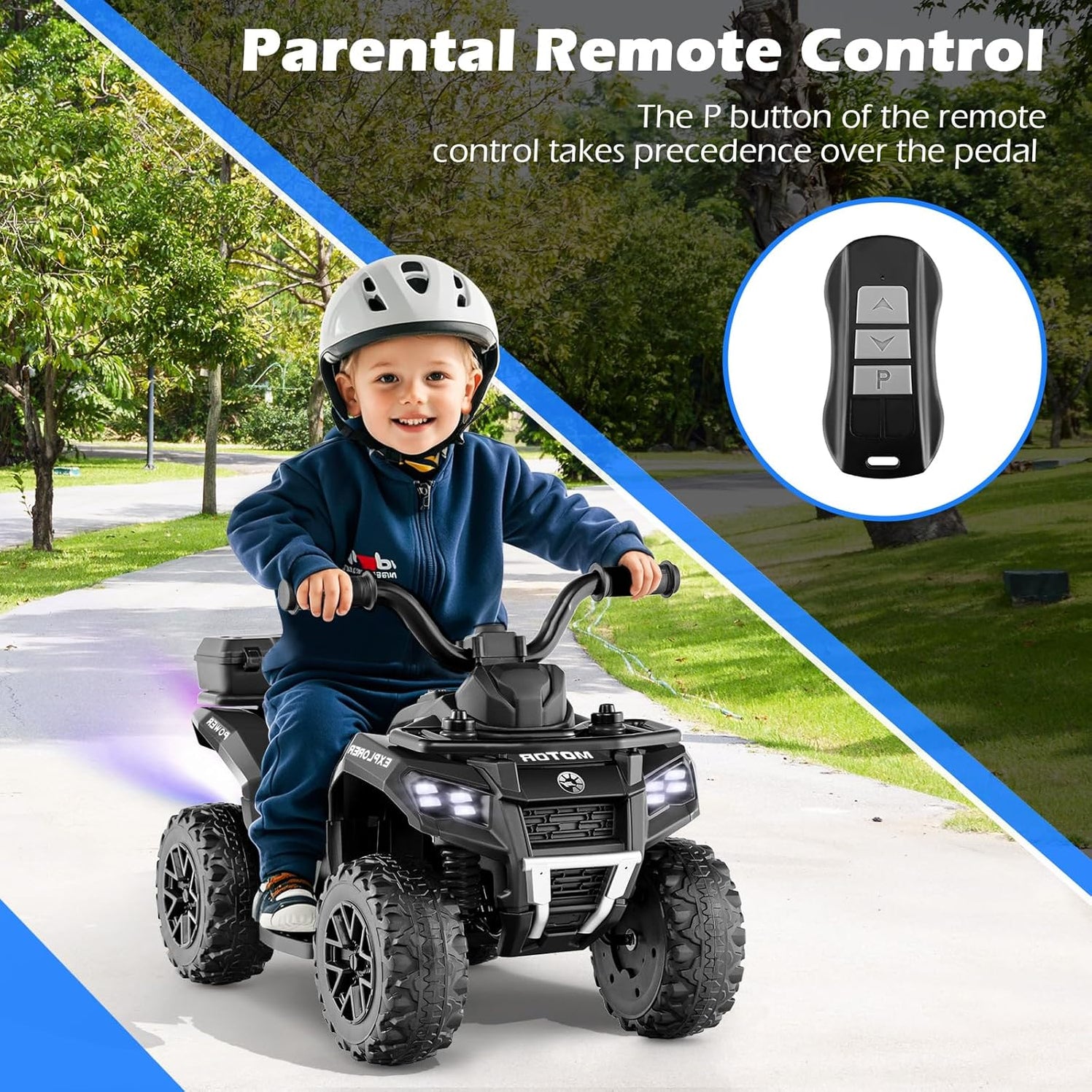 INFANS ATV with Spray Function, Remote Control, Storage Trunk, 6V Toddler Ride on Toy