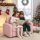 INFANS Kids Sofa, 2 Seat Soft Thick Upholstered Couch with Plush Fabric Solid Wooden Frame, Armrest Chair Lounge for Playroom Kids Boys Girls