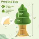 INFANS Tree Kids Bookshelf, Wood 5-Tier Corner Bookcase, Baby Montessori Shelf Rack Children's Bookcase