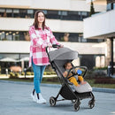 INFANS Ultra-Compact Fold Airplane Ready Travel Stroller, One-Hand Gravity Fold Near Flat Recline Seat