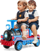 INFANS 2-Seater Kids Ride on Train Trackless, 12V Battery Powered Electric Toy with Train Whistle, Music, LED Lights, 2 Speeds, Soft Start, Gift for Toddlers Boys Girls