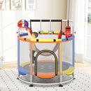 INFANS Trampoline for Kids, Indoor Outdoor Adjustable Toddler Trampoline with Safety Enclosure Net