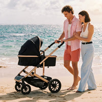 INFANS 2 in 1 Baby Stroller, Folding Newborn Pram Convertible Stroller High Landscape Shock Absorption