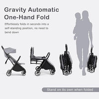 INFANS Ultra-Compact Fold Airplane Ready Travel Stroller, One-Hand Gravity Fold Near Flat Recline Seat