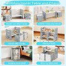 INFANS Kids Table and Chair Set, Toddler 3-Piece Activity Table with 2 Chairs for Building Block Drawing Reading Eating Art Crafts, Children Montessori Furniture for Playroom Kindergarten