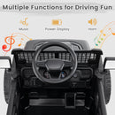 INFANS 12V Ride On Truck, Battery Powered Electric Vehicle for Kids with Remote Control, Foldable Reflective Mirror, Spring Suspension, Music, LED Lights, Ride on Toy for 3+ Boys Girls