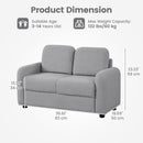 INFANS Kids Sofa, 2 Seat Soft Thick Upholstered Couch with Plush Fabric Solid Wooden Frame, Armrest Chair Lounge for Playroom Kids Boys Girls