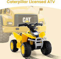 INFANS Licensed Caterpillar Kids ATV 6V 4 Wheeler Battery Powered Motorized Quad with LED Headlight Horn, Toddlers Electric Vehicle Toy Car for Boys Girls Ages 1.5-3