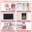 INFANS Kids Doctor Playset, Wooden Pretend Medical Station Activity Center Toy Set with 26 Interactive Veterinarian Accessories, Nurse Uniform X-Ray Film Stethoscope ECG Monitor for Toddler