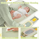INFANS Baby Changing Table with Wheels, Portable Folding Diaper Station Nursery Organizer with Safety Belt
