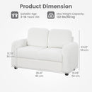 INFANS Kids Sofa, 2 Seat Soft Thick Upholstered Couch with Plush Fabric Solid Wooden Frame, Armrest Chair Lounge for Playroom Kids Boys Girls