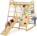 INFANS 8 in 1 Climbing Toys for Toddlers, Kids Wood Montessori Climber Playset, Indoor Playground Jungle Gym