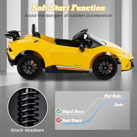 INFANS Licensed Lamborghini Huracan Ride on Car, 12V Kids Electric Vehicle Battery Powered Toy with Remote Control
